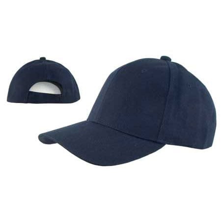 1pc Navy Solid Baseball Hat - Low Profile - Constructed - Adjustable Velcro Back - 100% Acrylic (Wool Feel)