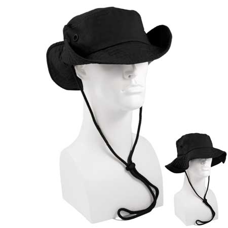 1pc Black Safari Boonie Hat - Single Piece