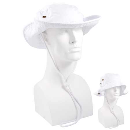 12pcs White Safari Boonie Hat - Dozen Packed