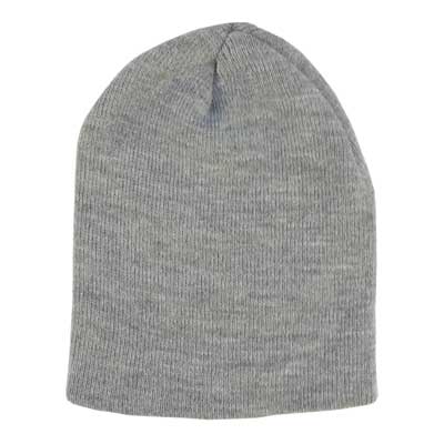 1pc Solid Light Grey Beanie Winter Knit Hat - Made in USA - Single Piece