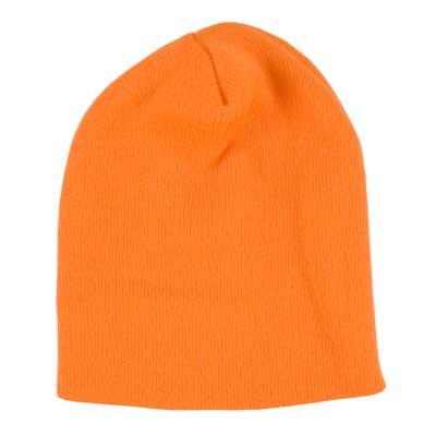 1pc Solid Orange Beanie Winter Knit Hat - Made in USA - Single Piece