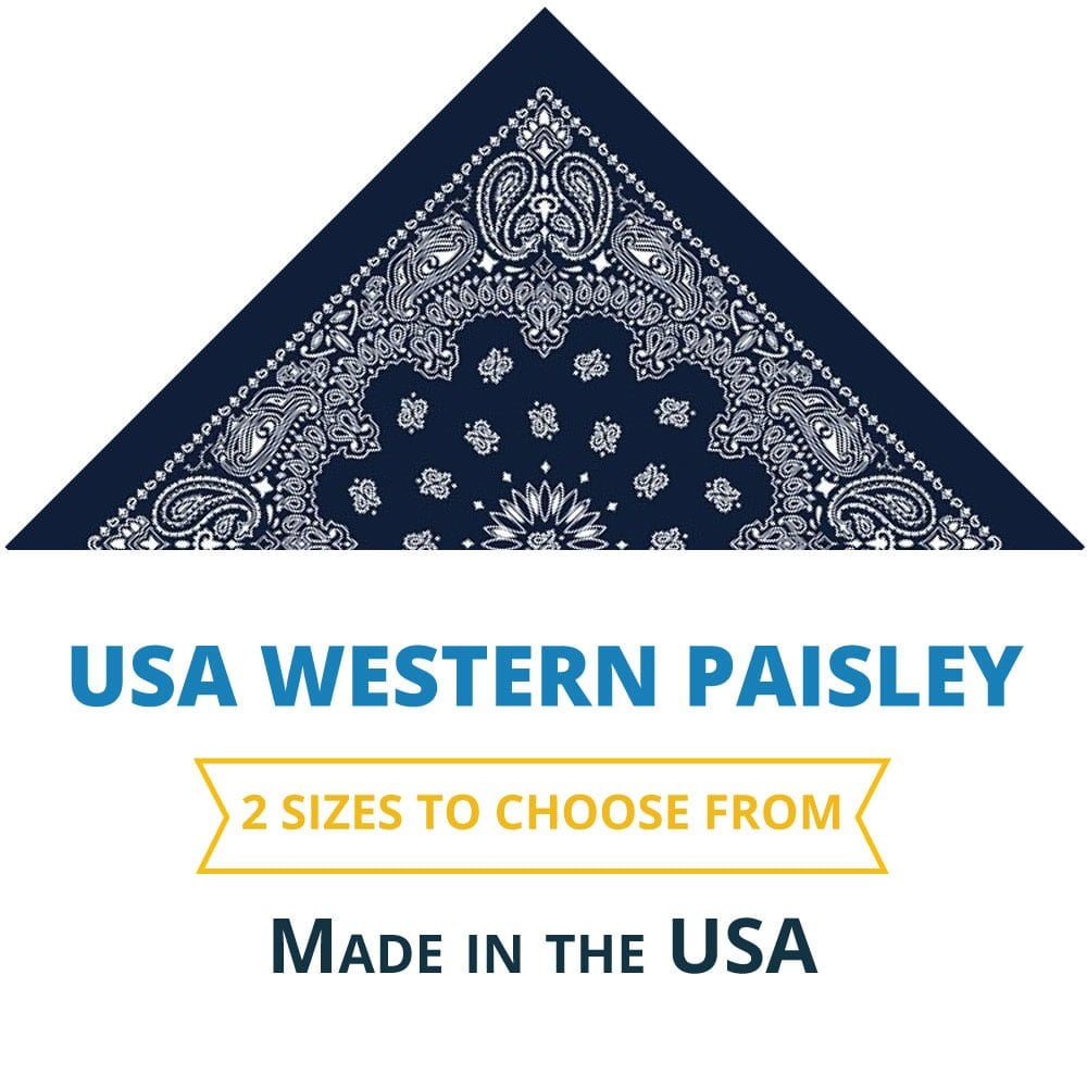 Western Paisley Handkerchiefs - USA - 100% cotton