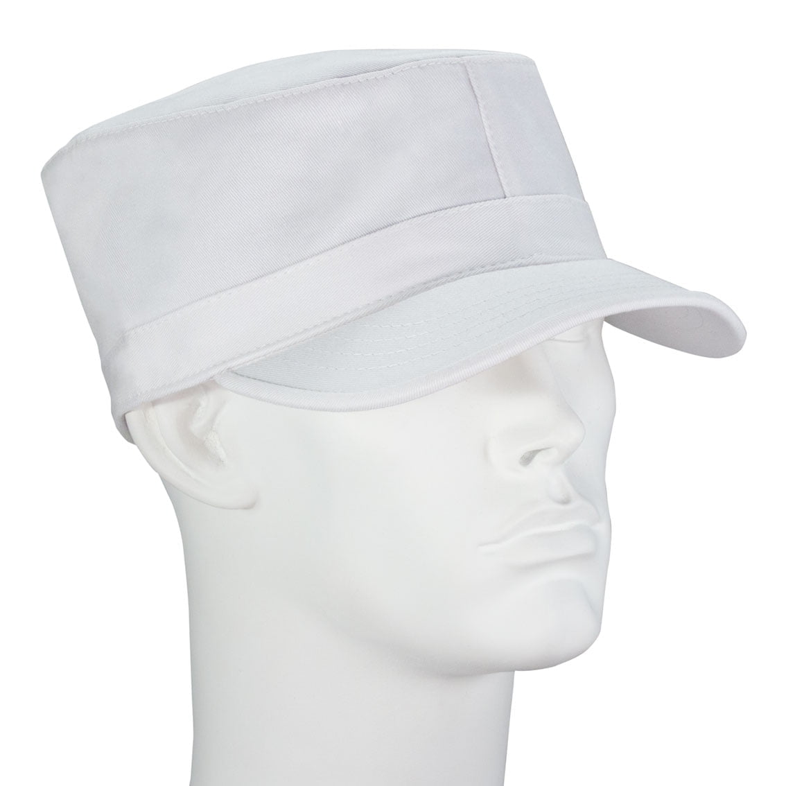 1pc White Solid Castro Military Fatigue Army Hat - Fitted - Unconstructed - 100% Cotton