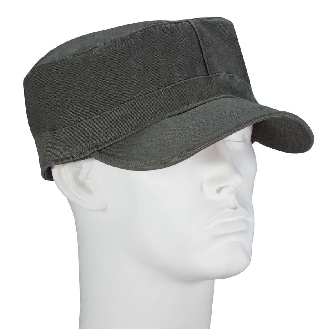 1pc Olive Solid Castro Military Fatigue Army Hat - Fitted - Unconstructed - 100% Cotton