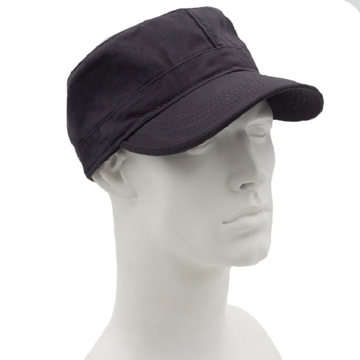 12pcs Grey Solid Castro Military Fatigue Army Hats - Fitted - Unconstructed - 100% Cotton - Bulk by the Dozen - Wholesale