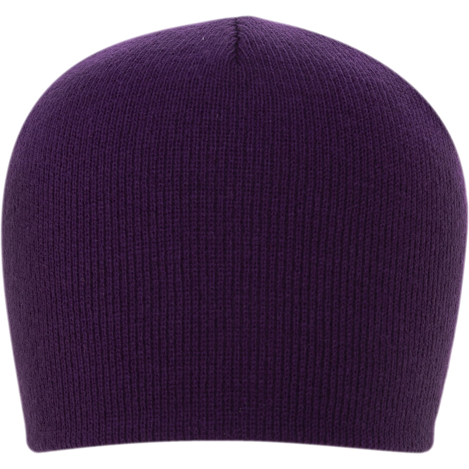 12pcs Solid Purple Beanie Winter Knit Hats - Made in USA - Dozen Packed