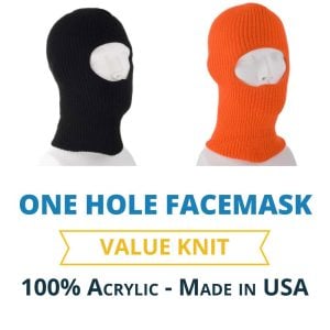 Value Knit One Hole Facemask - Made in USA