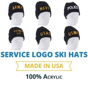 Various Service Logo Ski Hats - Made in USA