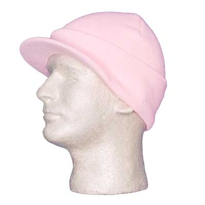 Light Pink Ski Hat Visor - Single Piece
