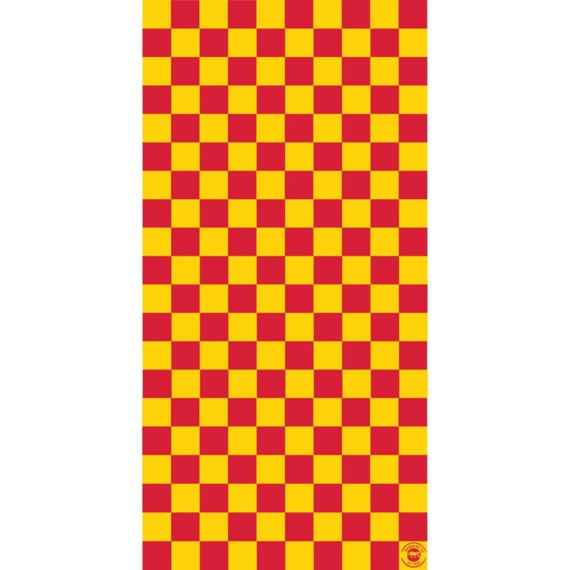 A red and yellow checkered pattern fills the entire area consisting of alternating squares creating a vibrant and bold visual effect suitable for various decorative uses.