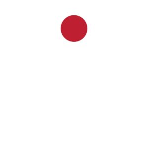 A red circle is positioned at the center of a blank white background creating a simple and bold visual statement with strong contrast between the colors.