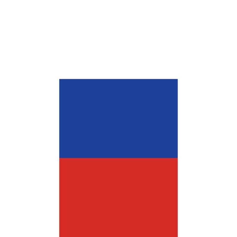 Country Flag Tube Headband A rectangular flag with horizontal stripes colored blue on top and red on the bottom is set against a plain white background.