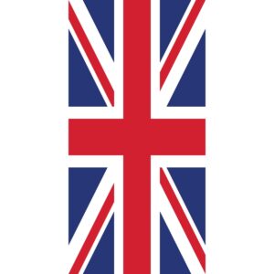 A flag features a red cross overlaid on a blue field with white accents the design represents the United Kingdom symbolizing its national identity and heritage.