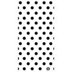 A white background features a repeating pattern of evenly spaced black dots creating a visually striking design without any text or additional elements present