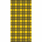 A yellow plaid fabric with black lines creates a grid pattern covering the entire surface emphasizing bright colors and bold contrasts suitable for various textile applications.