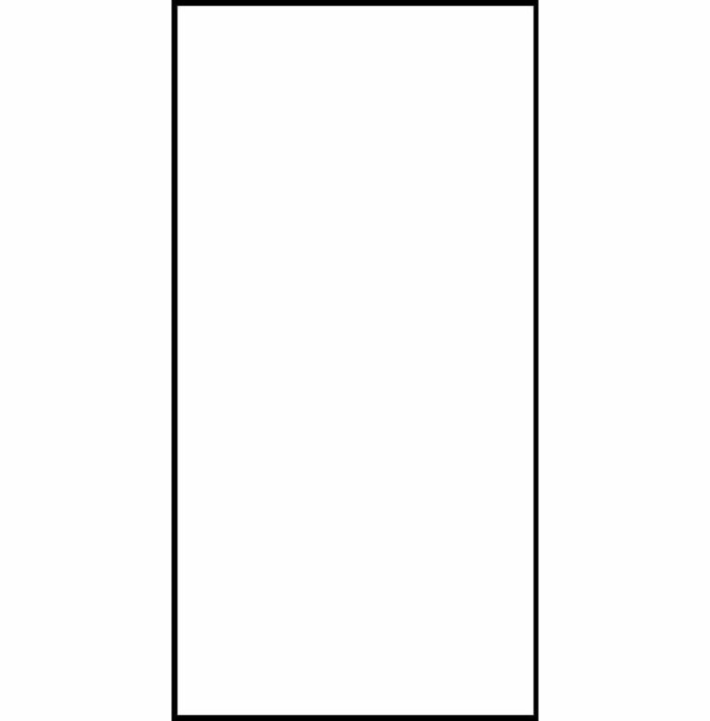 A plain white rectangular surface is enclosed within a thin black border with no markings or objects present suggesting a minimalistic art or design context.